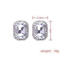1 Par Casual Estilo Simple Color Sólido Enchapado Embutido Aleación Diamantes De Imitación Plateado Pendientes main image 2
