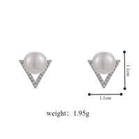 1 Pair Simple Style Solid Color Plating Inlay Alloy Zircon White Gold Plated Ear Studs main image 7