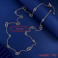 304 Stainless Steel 18K Gold Plated Silver Plated IG Style Vintage Style Patchwork Plating Solid Color Long Necklace main image 2