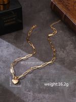 Casual Heart Shape Copper Plating Inlay Zircon Gold Plated Pendant Necklace main image 2