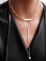 Simple Style Commute Solid Color Copper Layered Necklaces In Bulk sku image 3