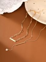 Simple Style Commute Solid Color Copper Layered Necklaces In Bulk main image 4