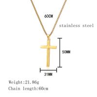 304 Stainless Steel 18K Gold Plated Casual Simple Style Plating Cross Pendant Necklace main image 7