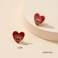 1 Pair Elegant Geometric Heart Shape Plating Alloy Ear Studs sku image 4