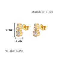 1 Pair Elegant Sweet Simple Style Gourd Plating Inlay 304 Stainless Steel Zircon 18K Gold Plated Ear Studs main image 5