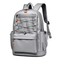 Unisex Solid Color Oxford Cloth Zipper Functional Backpack School Backpack sku image 1