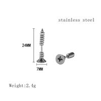 1 Pair Modern Style Cool Style Solid Color Plating 304 Stainless Steel 18K Gold Plated Ear Studs main image 7