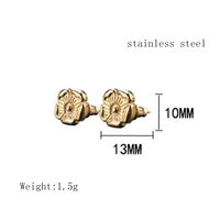 1 Pair Hip-Hop Flower Plating 304 Stainless Steel 18K Gold Plated Ear Studs main image 7