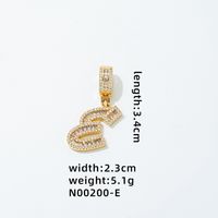 1 Piece 304 Stainless Steel Copper Zircon Gold Plated Letter sku image 14