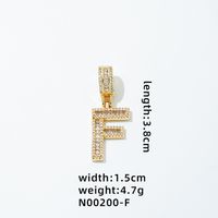1 Piece 304 Stainless Steel Copper Zircon Gold Plated Letter sku image 15
