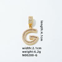 1 Piece 304 Stainless Steel Copper Zircon Gold Plated Letter sku image 16