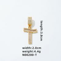 1 Piece 304 Stainless Steel Copper Zircon Gold Plated Letter sku image 29
