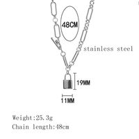 Hip-Hop Lock 304 Stainless Steel Polishing 18K Gold Plated Unisex Pendant Necklace main image 7