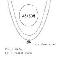 Basic Classic Style Solid Color 304 Stainless Steel 18K Gold Plated Unisex Double Layer Necklaces main image 7