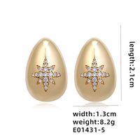 1 Pair Ig Style Simple Style Geometric Butterfly Plating Inlay Copper Zircon White Gold Plated Gold Plated Ear Studs sku image 5