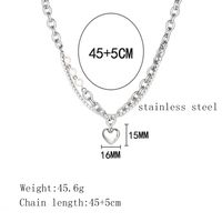 Streetwear Heart Shape 304 Stainless Steel 18K Gold Plated Unisex Layered Necklaces main image 7