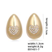 1 Pair Ig Style Simple Style Geometric Butterfly Plating Inlay Copper Zircon White Gold Plated Gold Plated Ear Studs sku image 7