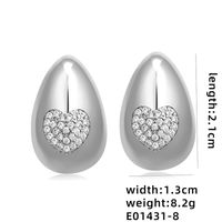 1 Pair Ig Style Simple Style Geometric Butterfly Plating Inlay Copper Zircon White Gold Plated Gold Plated Ear Studs sku image 8