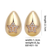 1 Pair Ig Style Simple Style Geometric Butterfly Plating Inlay Copper Zircon White Gold Plated Gold Plated Ear Studs sku image 11