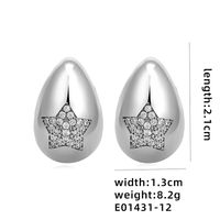 1 Pair Ig Style Simple Style Geometric Butterfly Plating Inlay Copper Zircon White Gold Plated Gold Plated Ear Studs sku image 12