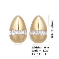 1 Pair Ig Style Simple Style Geometric Butterfly Plating Inlay Copper Zircon White Gold Plated Gold Plated Ear Studs sku image 13