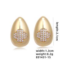 1 Pair Ig Style Simple Style Geometric Butterfly Plating Inlay Copper Zircon White Gold Plated Gold Plated Ear Studs sku image 15