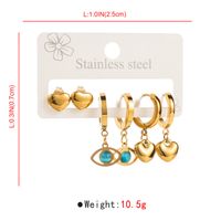1 Set Modern Style Simple Style Heart Shape Stainless Steel Drop Earrings main image 4