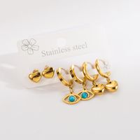 1 Set Modern Style Simple Style Heart Shape Stainless Steel Drop Earrings main image 3