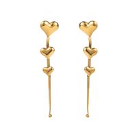 1 Pair Modern Style Simple Style Heart Shape Solid Color Stainless Steel Drop Earrings main image 5