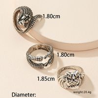 Hip-hop Punk Cool Style Owl Alloy Unisex Open Rings main image 3