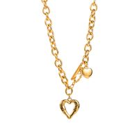 Wholesale Modern Style Simple Style Heart Shape Stainless Steel Necklace Pendant sku image 2