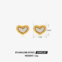 304 Stainless Steel Titanium Steel 18K Gold Plated Sweet Plating Heart Shape Acrylic Bracelets Earrings Necklace sku image 1