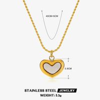 304 Stainless Steel Titanium Steel 18K Gold Plated Sweet Plating Heart Shape Acrylic Bracelets Earrings Necklace sku image 2