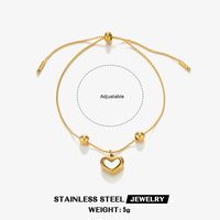 304 Stainless Steel Titanium Steel 18K Gold Plated Sweet Plating Heart Shape Acrylic Bracelets Earrings Necklace sku image 3