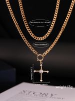 Wholesale Jewelry Vintage Style Cross Iron Copper Plating Pendant Necklace main image 3