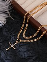 Wholesale Jewelry Vintage Style Cross Iron Copper Plating Pendant Necklace main image 5
