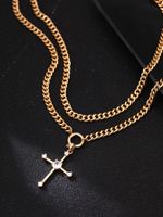 Wholesale Jewelry Vintage Style Cross Iron Copper Plating Pendant Necklace main image 4