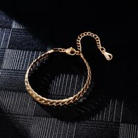 Hip-Hop Commute Solid Color 304 Stainless Steel Plating Chain K Gold Plated Rhodium Plated Men's Bracelets main image 2