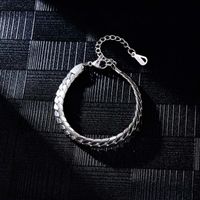 Hip-Hop Commute Solid Color 304 Stainless Steel Plating Chain K Gold Plated Rhodium Plated Men's Bracelets main image 3