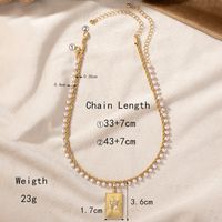 Retro Lady Square Butterfly Imitation Pearl Alloy Beaded Plating Inlay Artificial Rhinestones 14k Gold Plated Women's Pendant Necklace main image 10