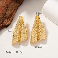 1 Pair Lady French Style Irregular Plating Pleated Alloy 14k Gold Plated Ear Studs main image 10
