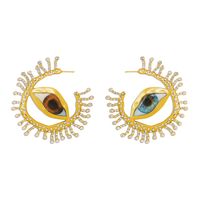 1 Pair Vintage Style Exaggerated Simple Style Devil's Eye Patchwork Alloy Drop Earrings main image 5