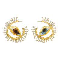 1 Pair Vintage Style Exaggerated Simple Style Devil's Eye Patchwork Alloy Drop Earrings sku image 2