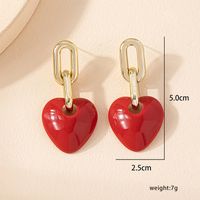 1 Pair Cute Sweet Heart Shape Plastic Drop Earrings sku image 1