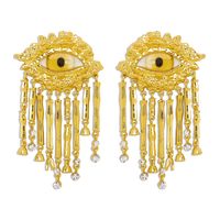 1 Pair Vintage Style Exaggerated Simple Style Devil's Eye Patchwork Alloy Drop Earrings sku image 1