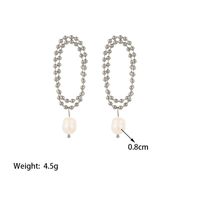 1 Pair Classic Style Solid Color Chain Plating 304 Stainless Steel Plastic 18K Gold Plated Drop Earrings main image 3