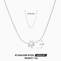 304 Stainless Steel 18K Gold Plated Basic Modern Style Streetwear Plating Inlay Geometric Rhinestones Pendant Necklace sku image 1