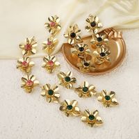 1 Pair Vintage Style Simple Style Flower Inlay Iron Rhinestones Drop Earrings main image 3