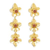 1 Pair Vintage Style Simple Style Flower Inlay Iron Rhinestones Drop Earrings sku image 3