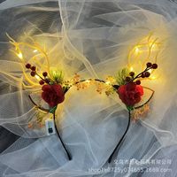 Cute Christmas Luminous Flower Antler Feather Hairband Wholesale sku image 22
